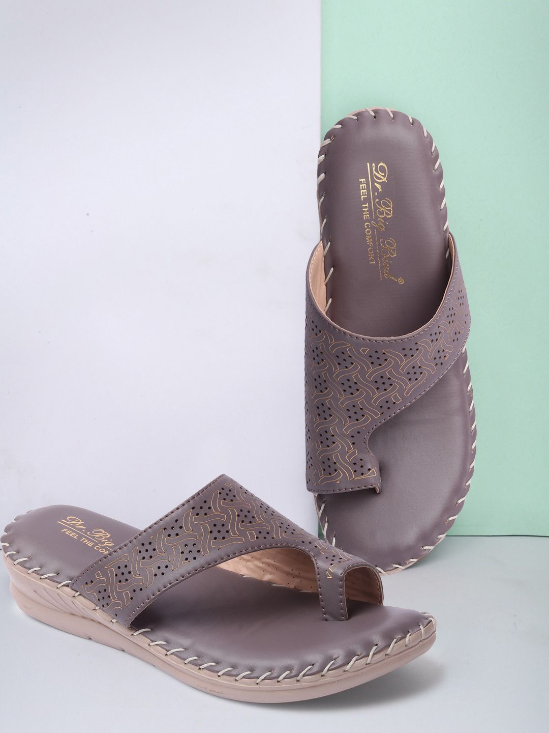 

BIG BIRD Printed Comfort Heels Sandals, Grey