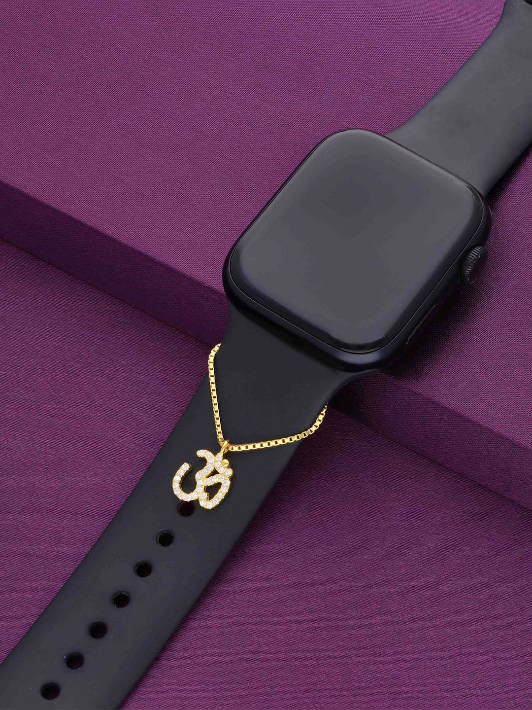 

KAI JEWEL Stone Studded Om Watch Charm, Gold