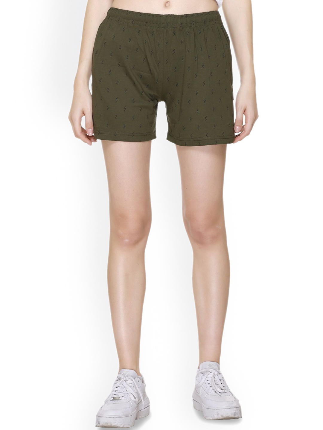 

ELPIDA Women High-Rise Sports Shorts, Olive