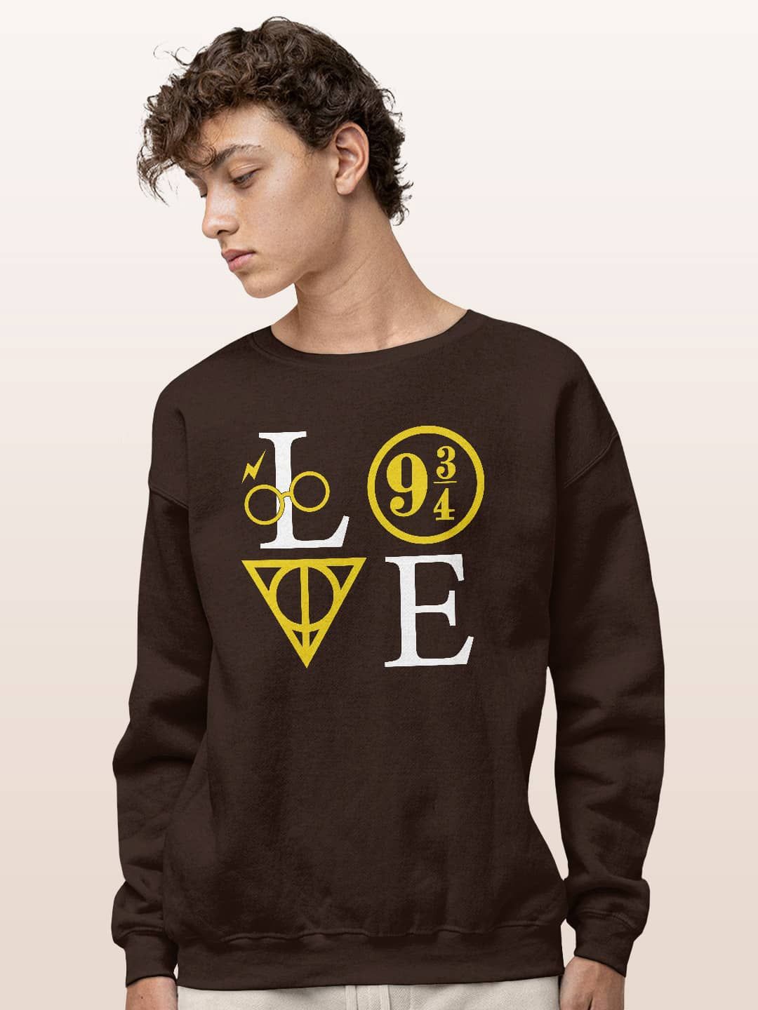 

macmerise Men Printed Sweatshirt, Brown