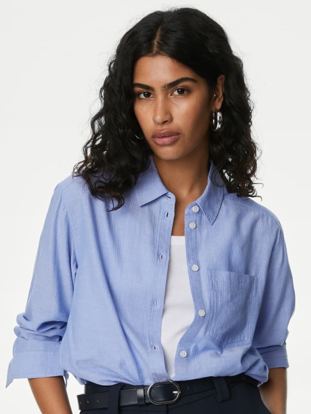 

Marks & Spencer Women Opaque Casual Shirt, Blue