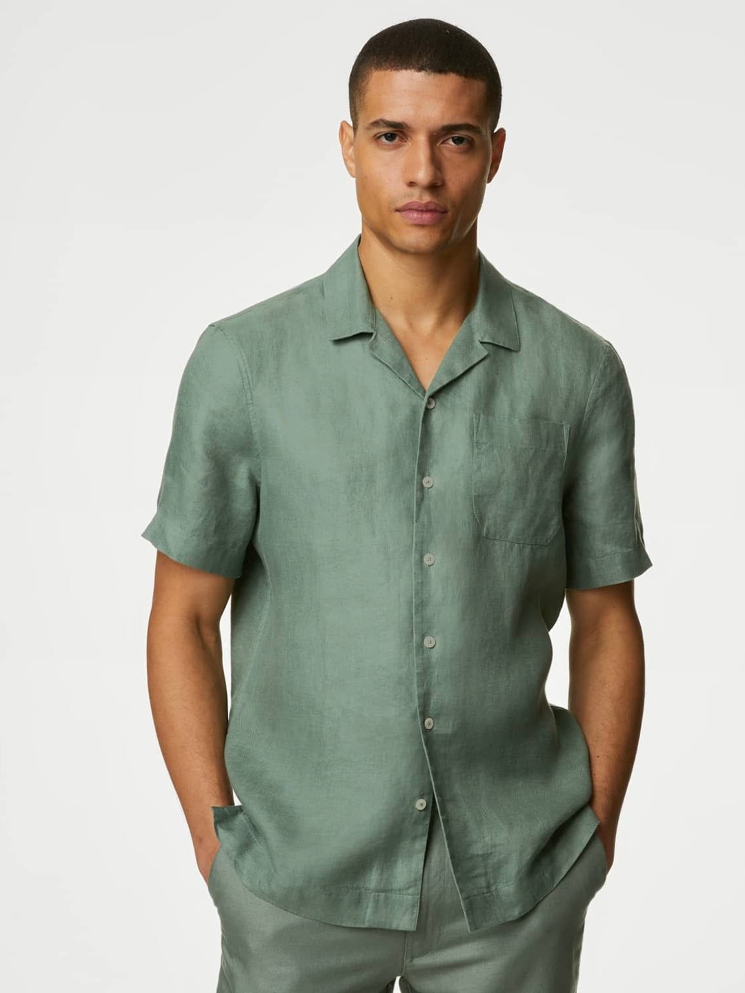 

Marks & Spencer Men Opaque Casual Shirt, Green