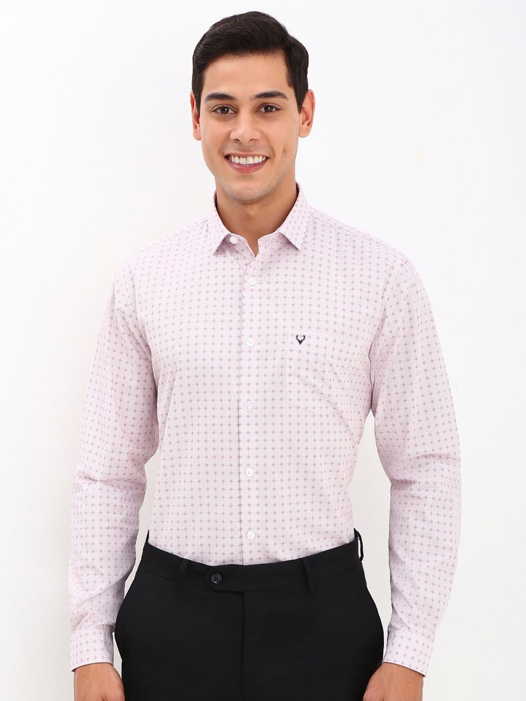 

Allen Solly Men Slim Fit Opaque Printed Formal Shirt, White
