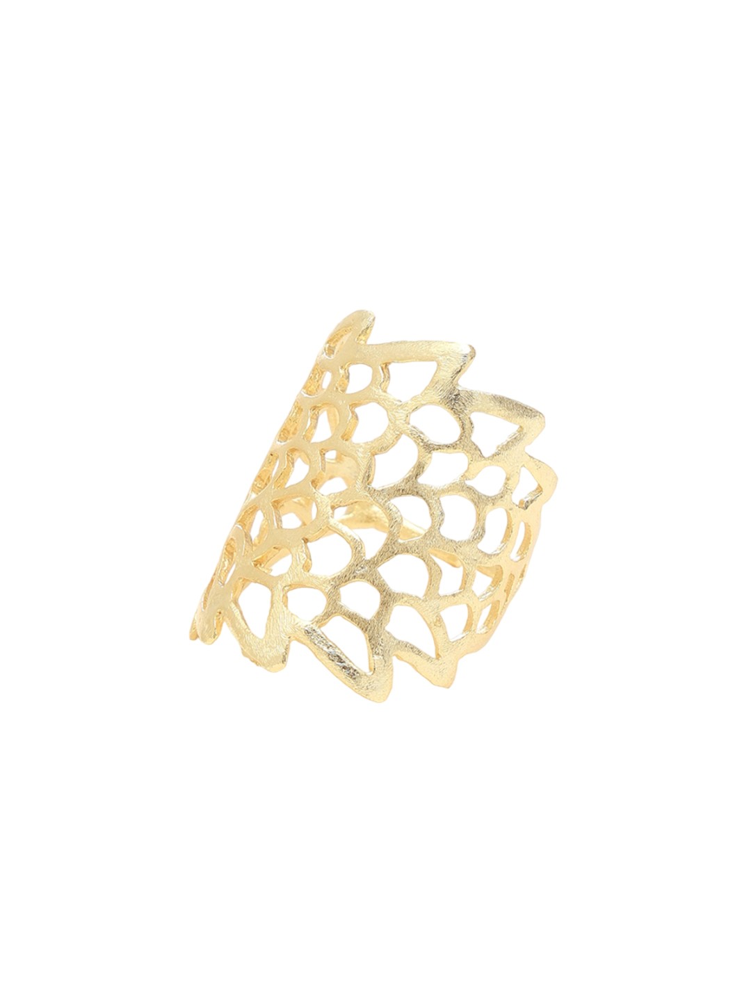 

ROYAL PITARAH Gold-Plated Jali Adjustable Finger Ring