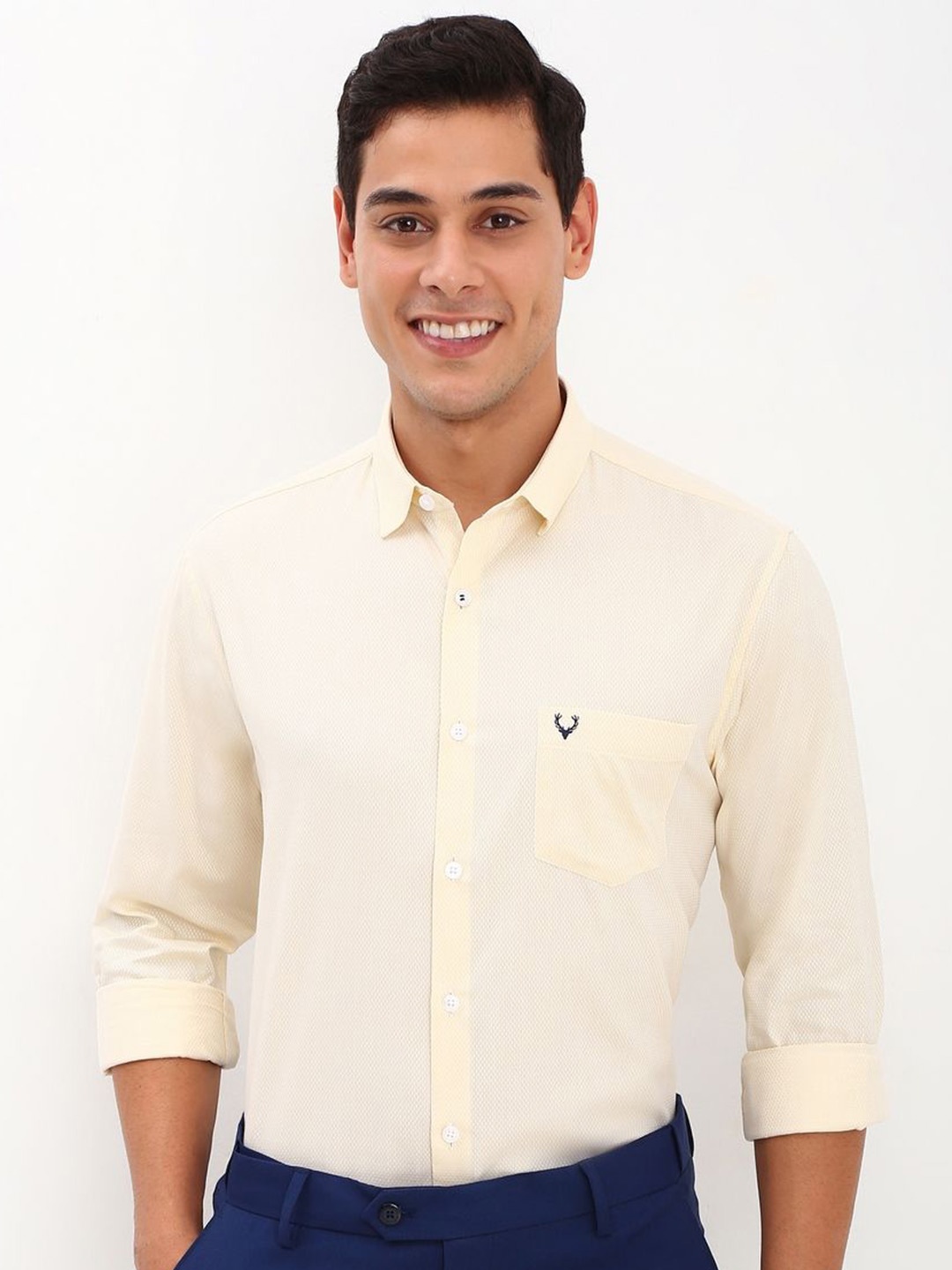 

Allen Solly Men Slim Fit Opaque Formal Shirt, Yellow