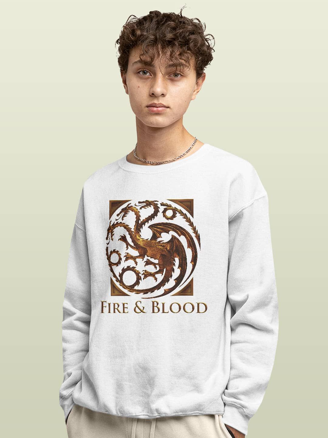 

macmerise Men Printed Sweatshirt, White