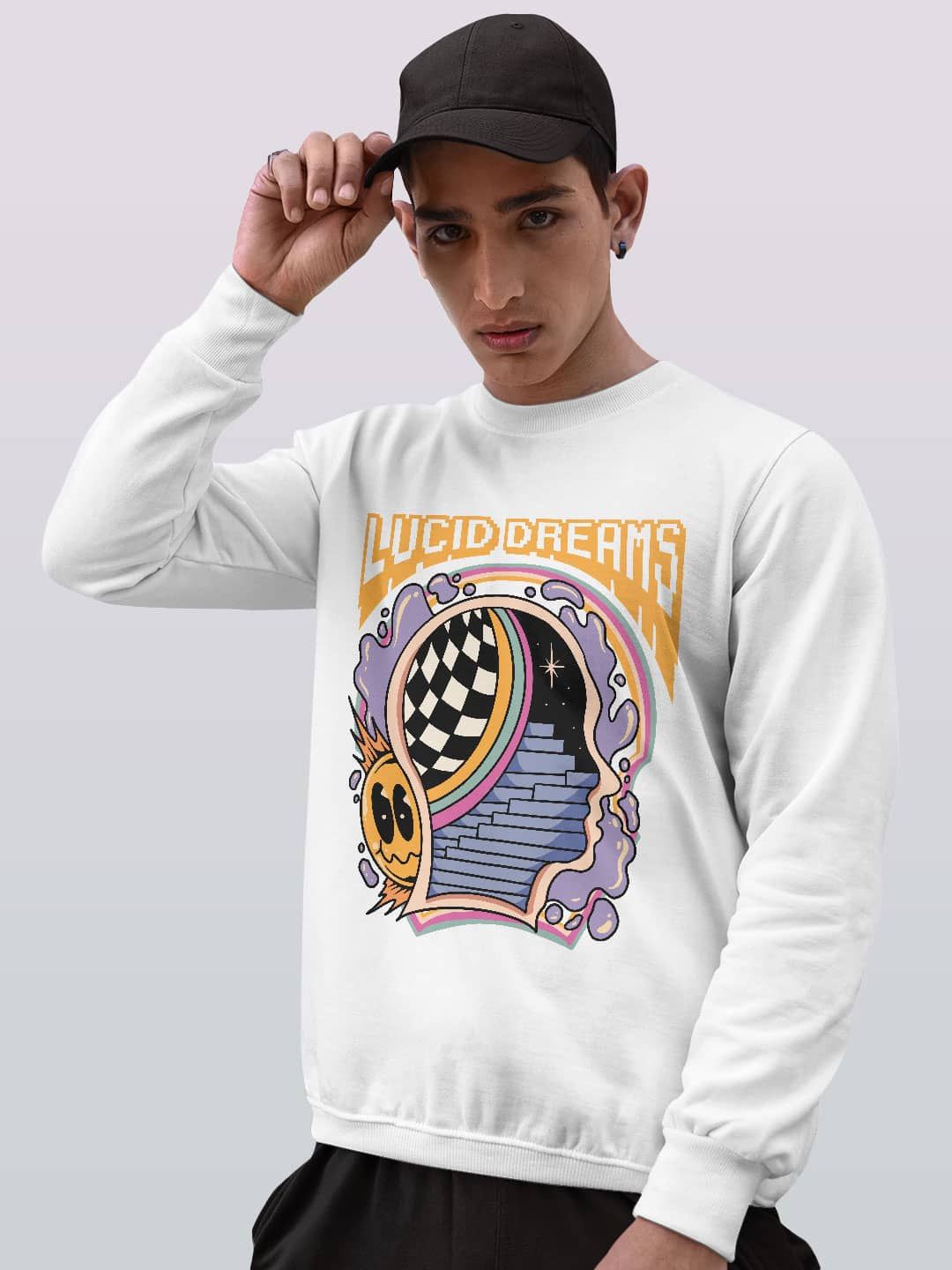 

macmerise Men Printed Sweatshirt, White