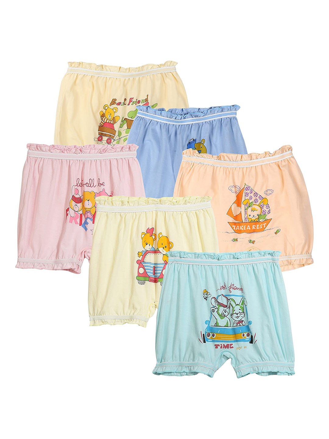 

Dowin Unisex Pack Of 6 Printed Cotton Briefs DOWIN_013_6I_DONALD_BLOOMER_70, Blue