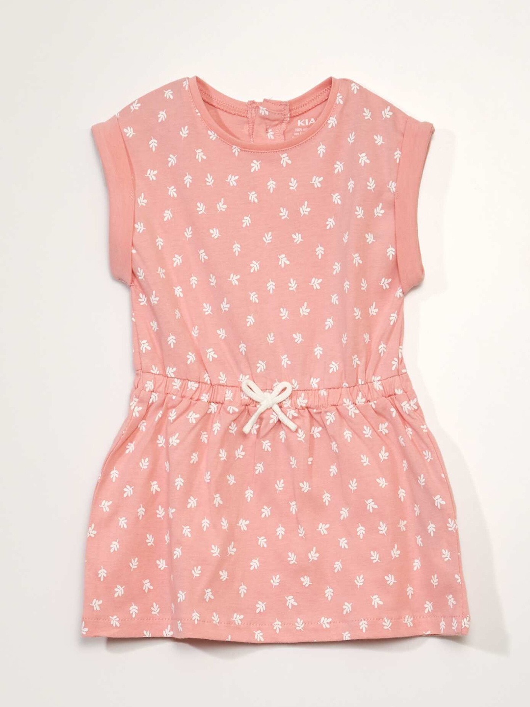 

KIABI Girls Printed Sleeveless Pure Cotton A-Line Dress, Pink
