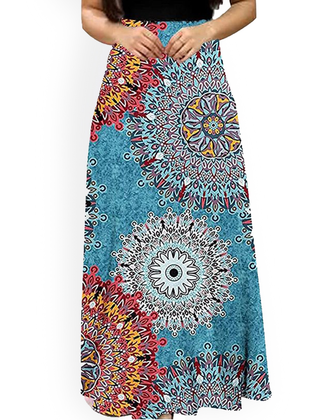 

StyleCast Women Printed A-Line Maxi Skirt, Blue
