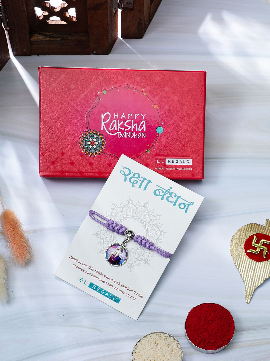 

EL REGALO Girls Disney Princess Charm Thread Rakhi, Purple