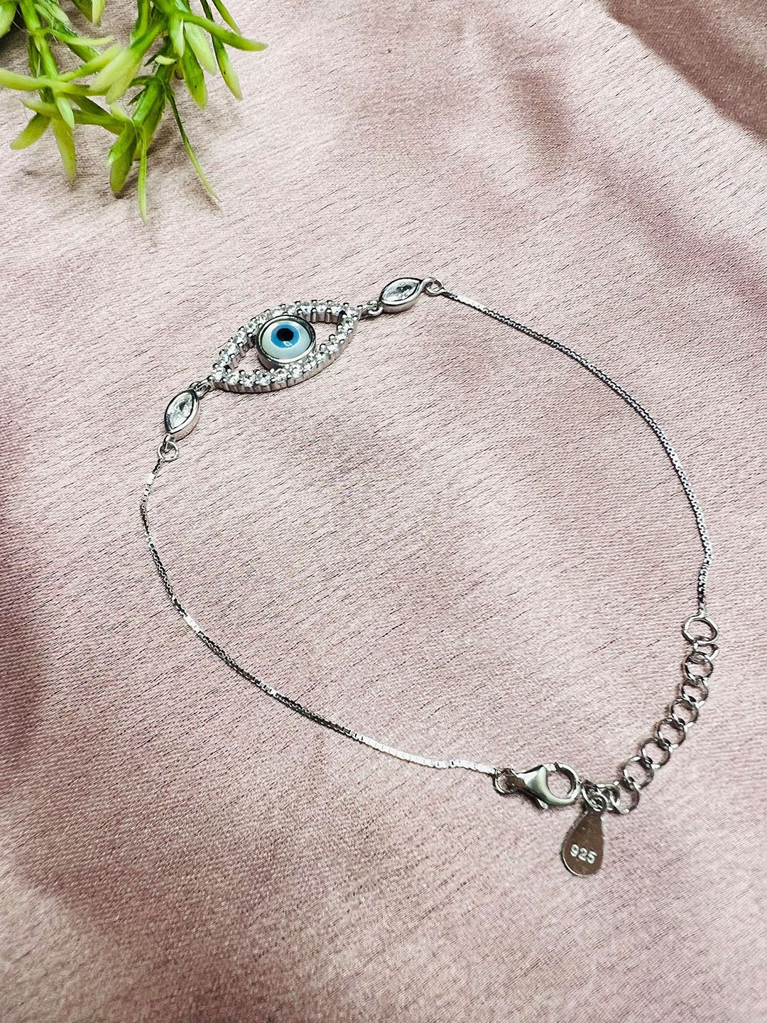 

Arte Jewels 925 Sterling Silver CZ-Studded Link Bracelet