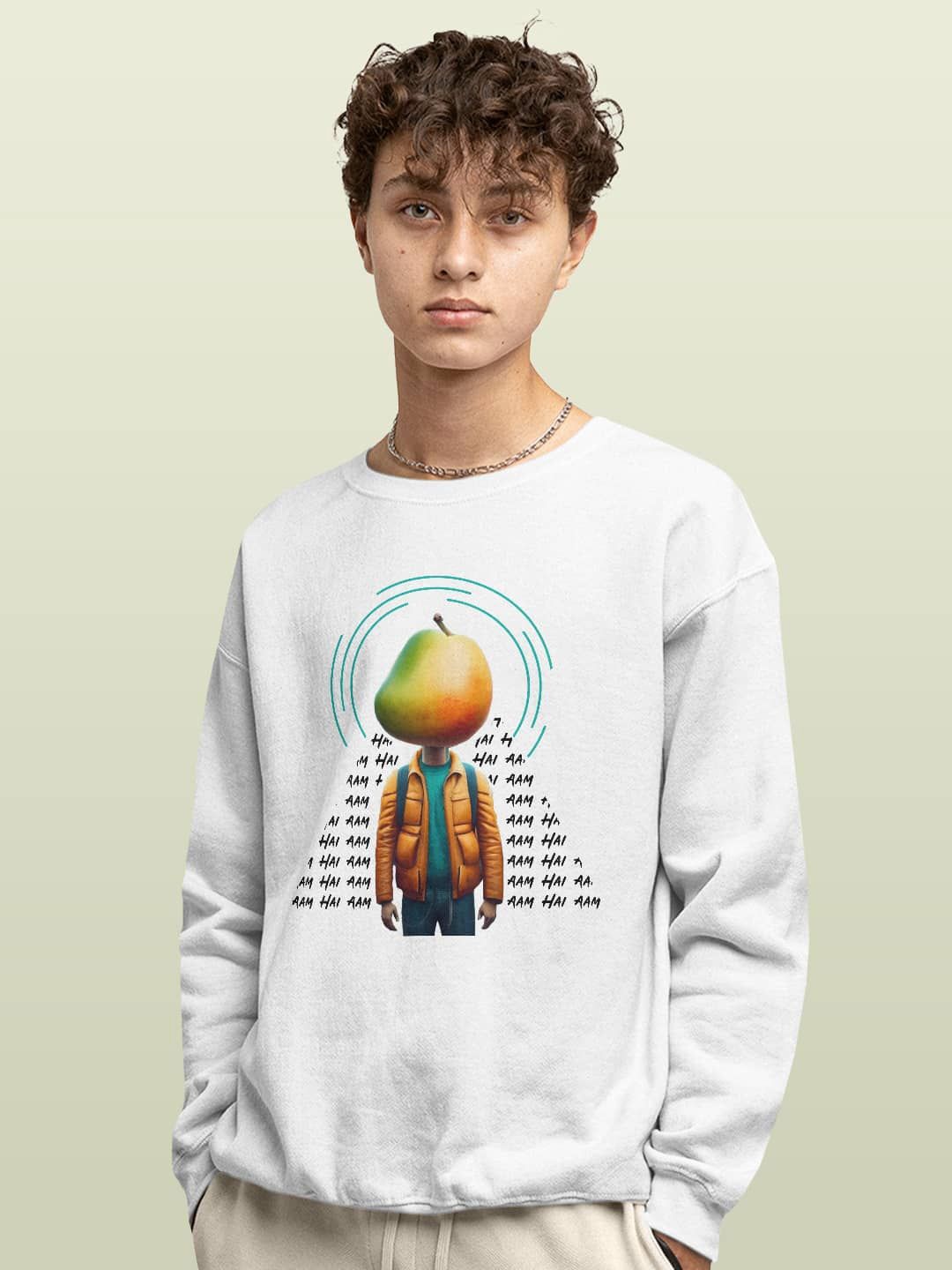 

macmerise Men Printed Sweatshirt, White