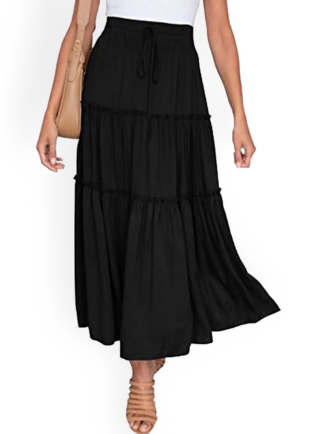 

StyleCast Tiered Maxi Skirt, Black