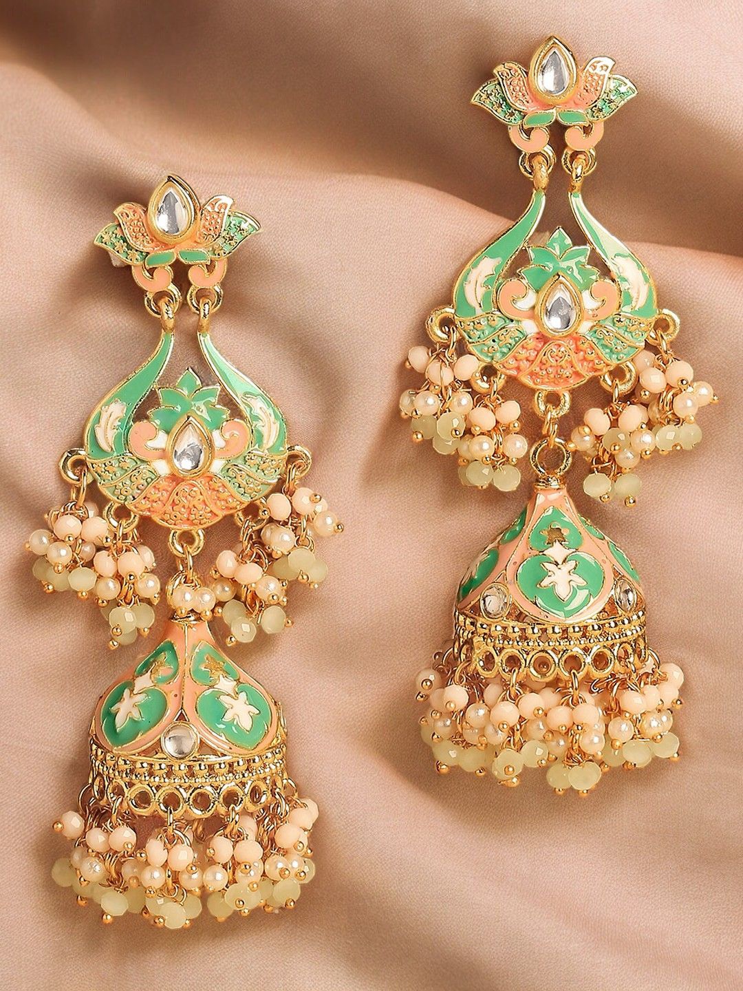 

Anouk Green Dome Shaped Jhumkas