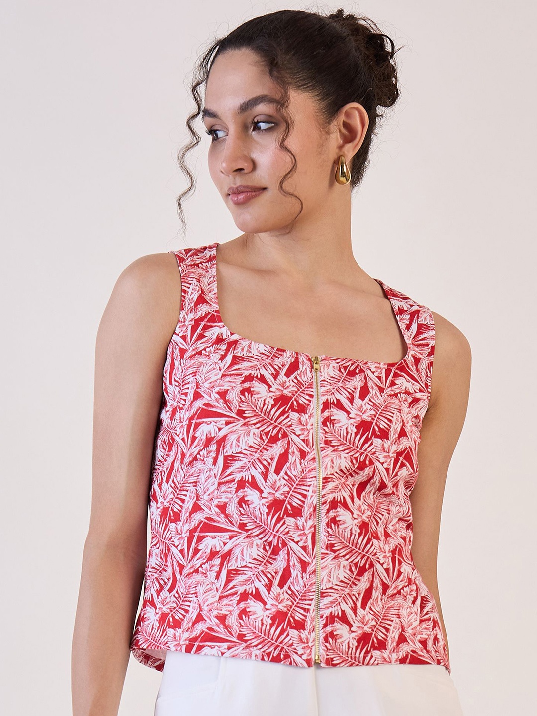 

PowerSutra Print Cotton Top, Red