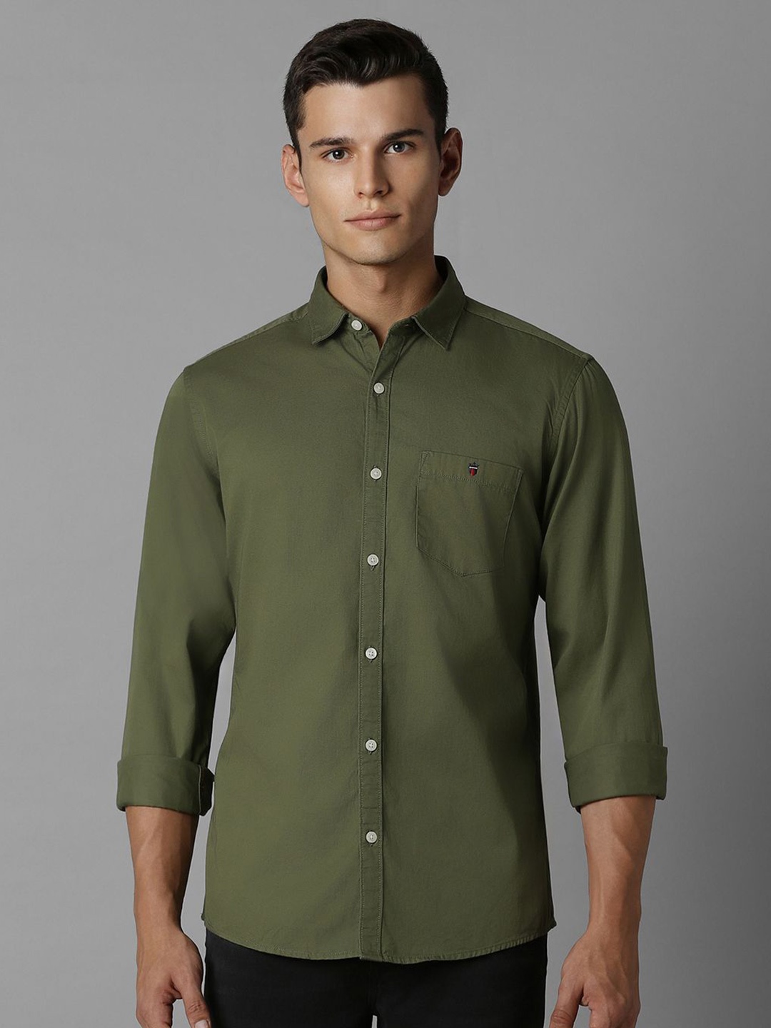 

Louis Philippe Jeans Men Slim Fit Opaque Casual Shirt, Olive