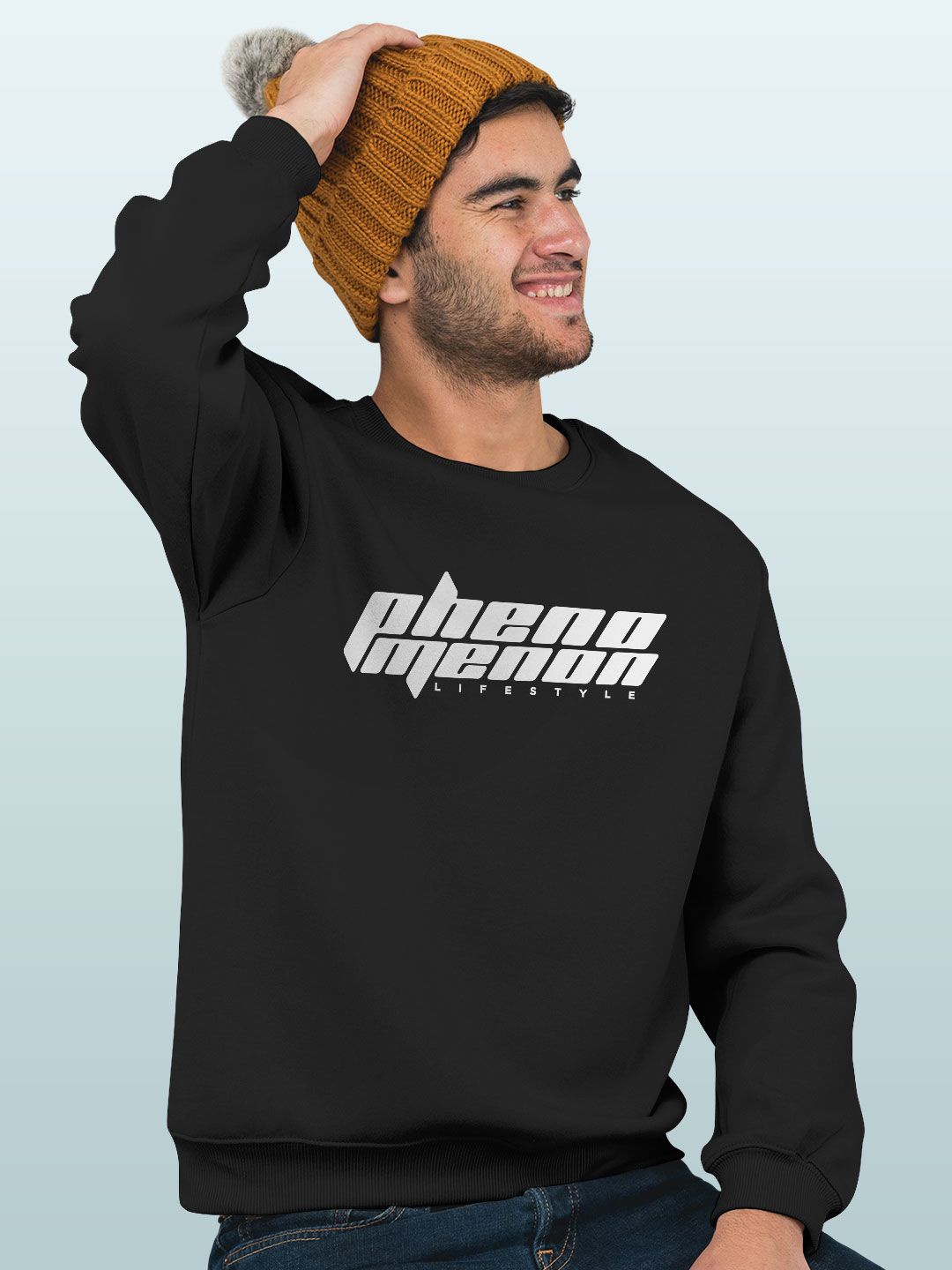 

macmerise Men Printed Sweatshirt, Black