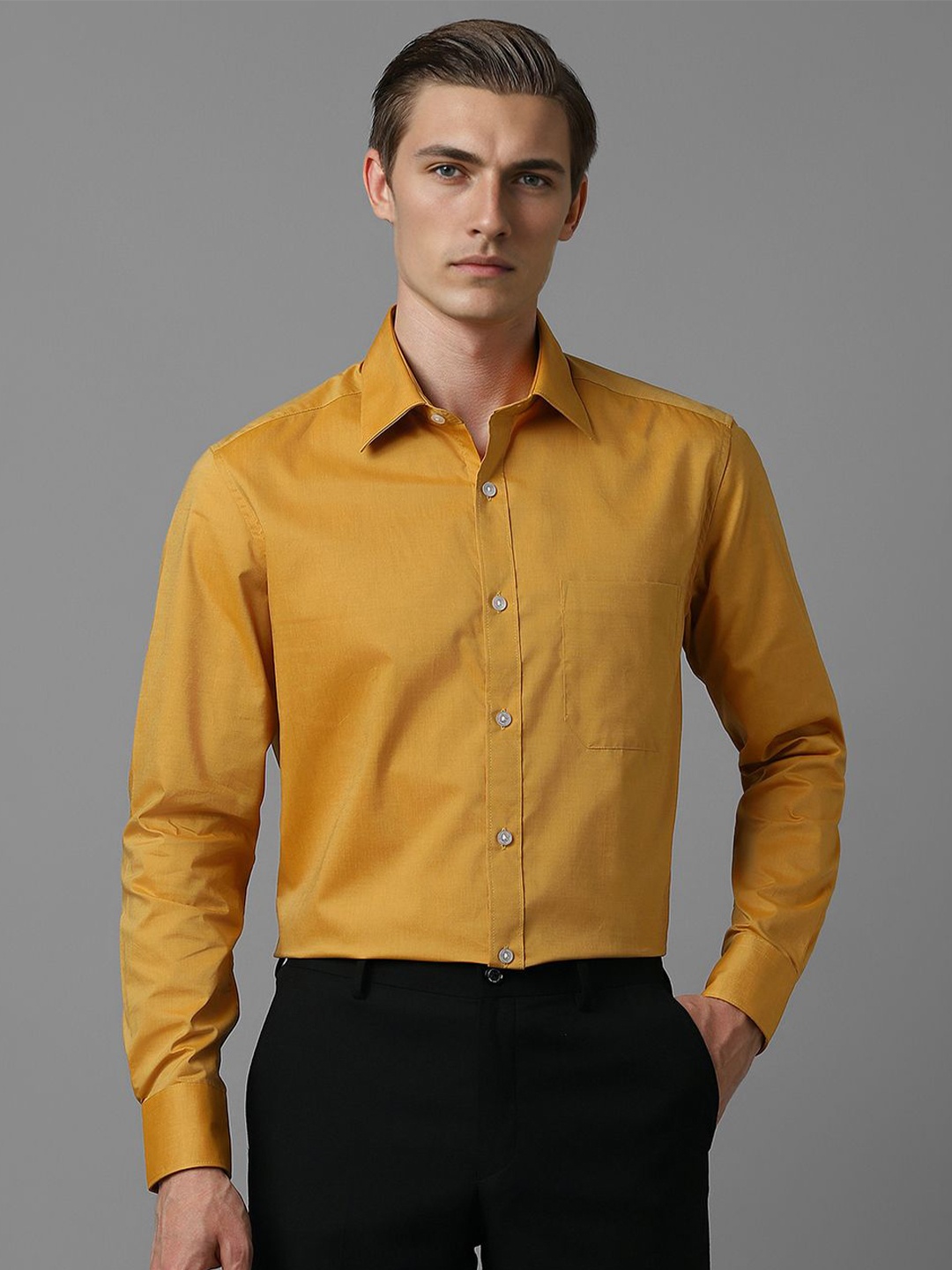 

Louis Philippe Men Opaque Formal Shirt, Yellow