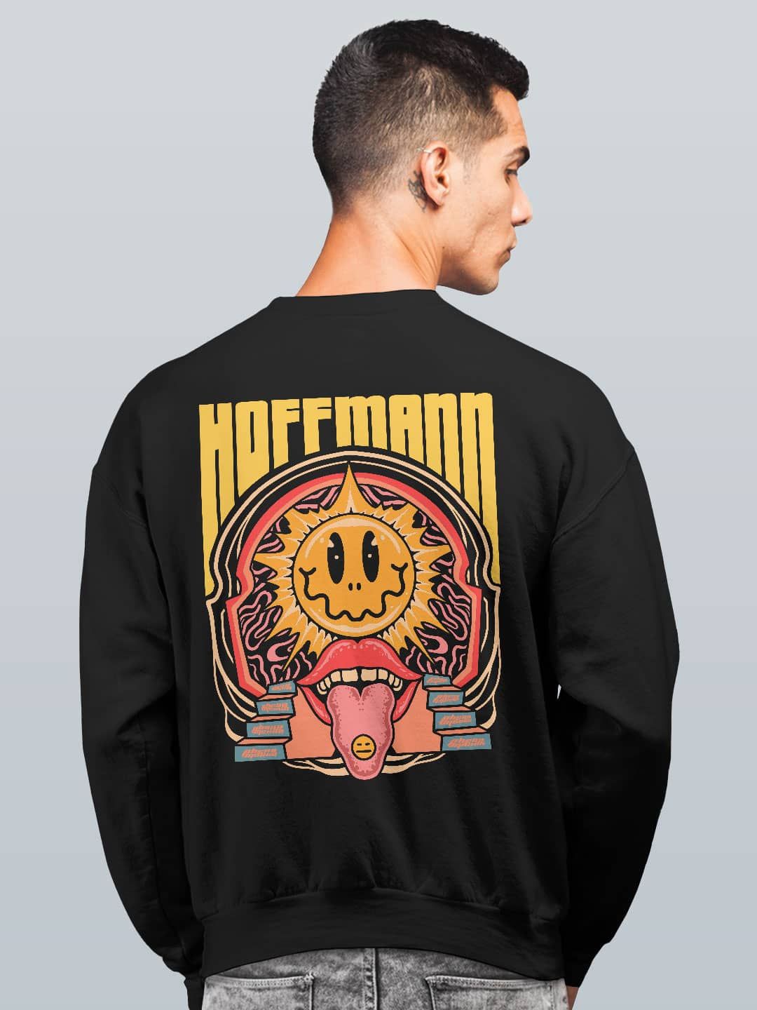 

macmerise Men Printed Sweatshirt, Black