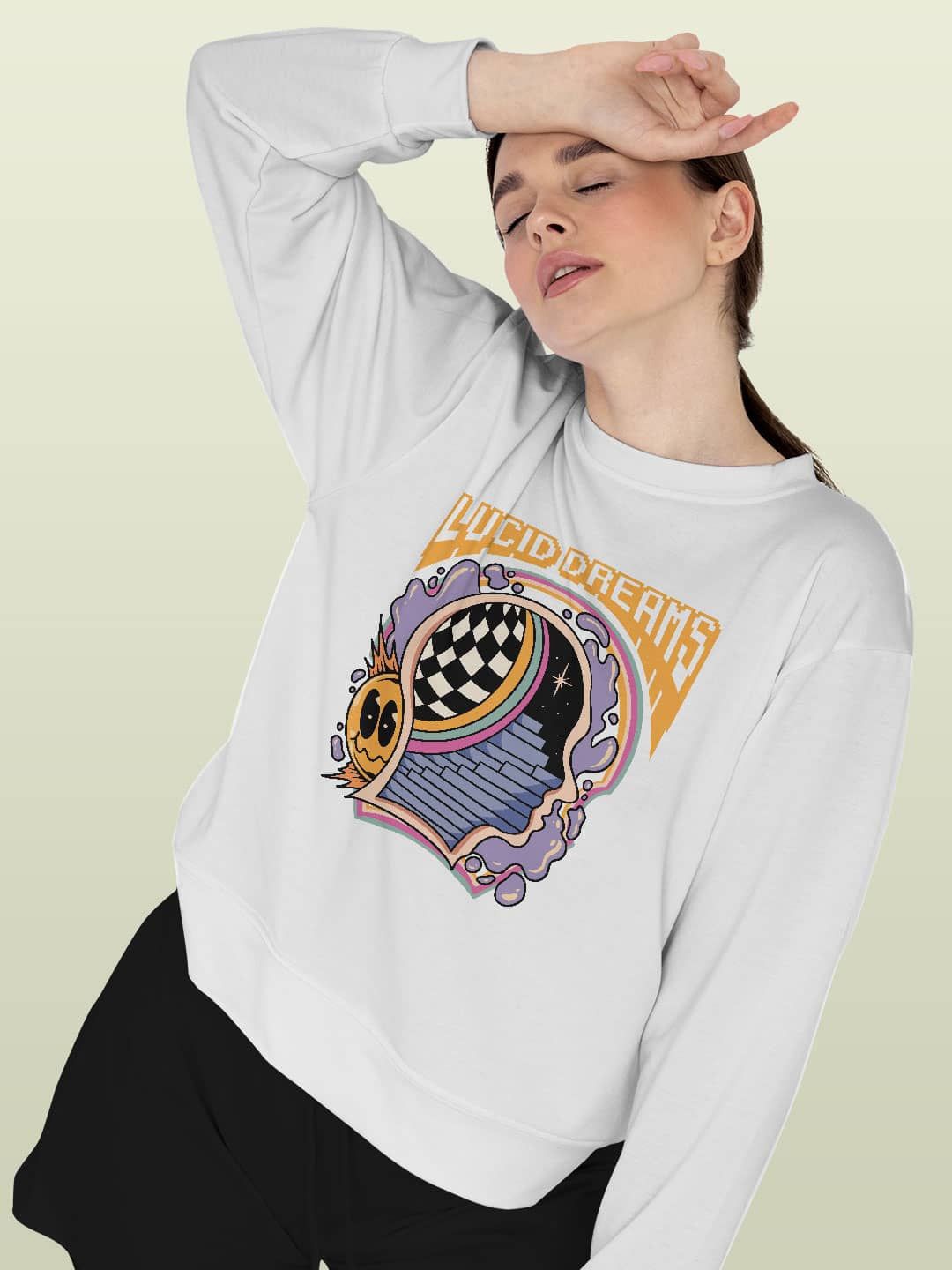 

macmerise Men Printed Sweatshirt, White