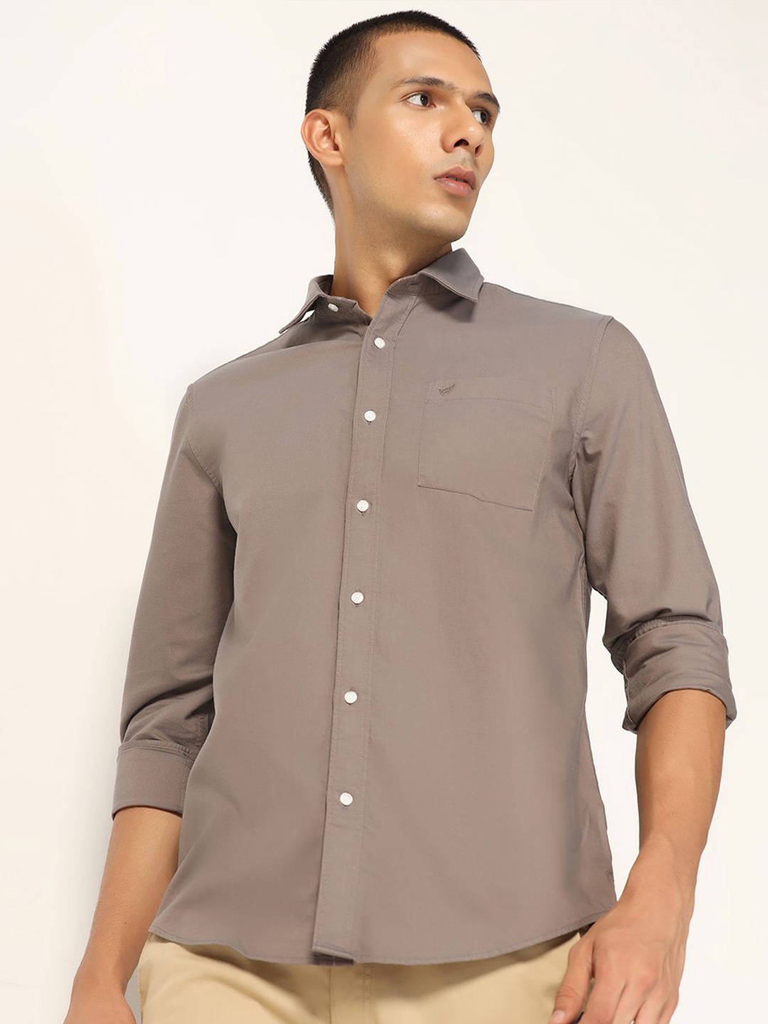 

Blackberrys Men Slim Fit Opaque Casual Shirt, Brown
