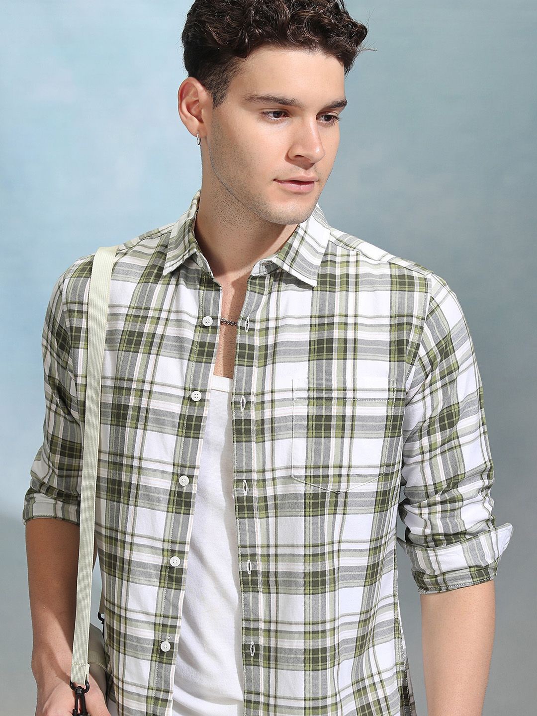 

KETCH Men Regular Fit Flannel Checked Casual Shirt, White