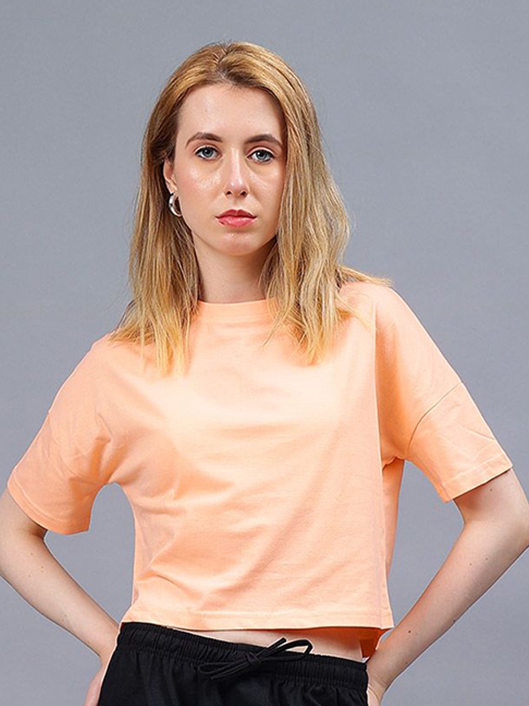 

Mad Over Print Cotton Top, Peach