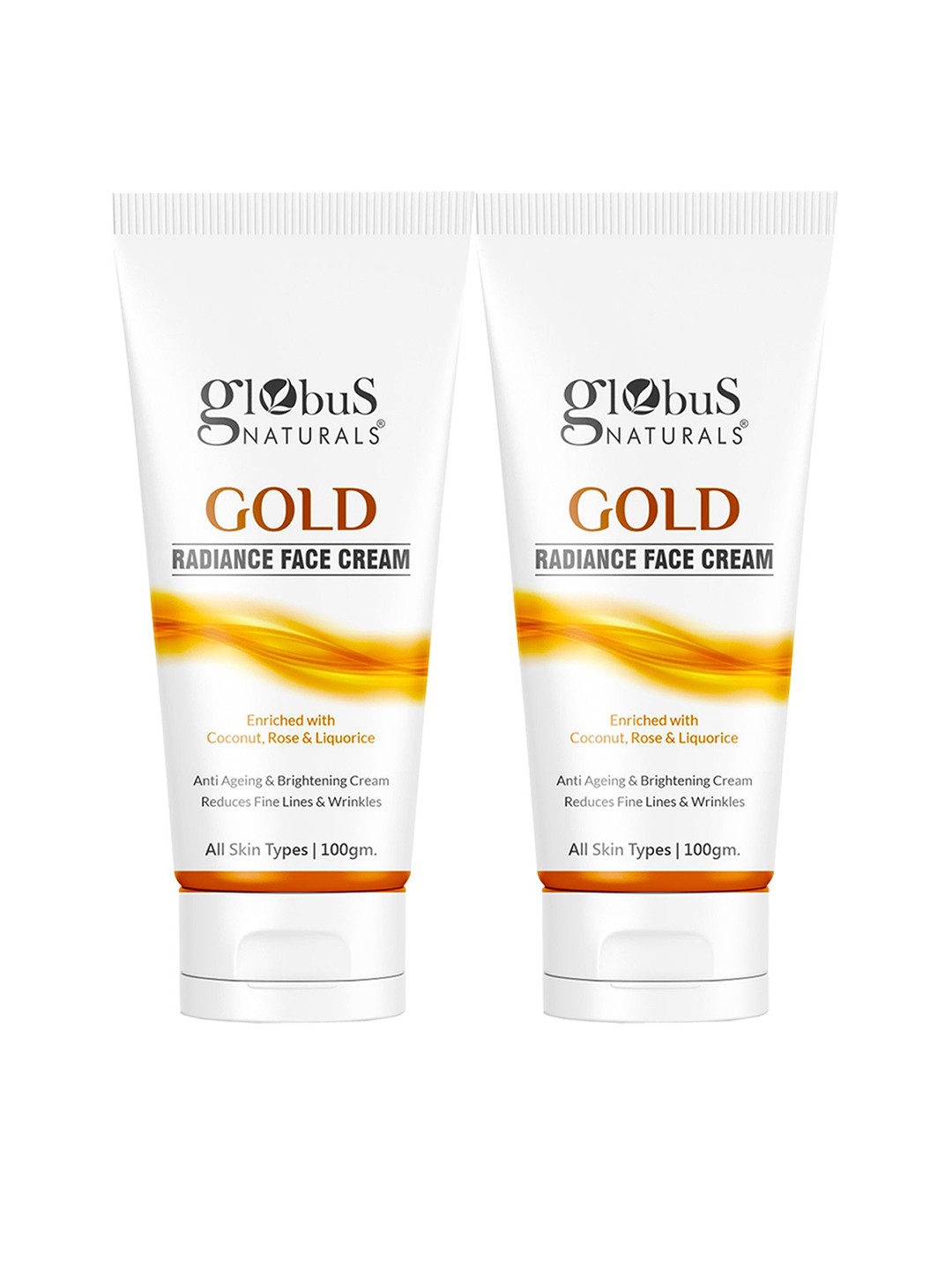 

Globus naturals Set Of 2 Gold Radiance Anti Ageing & Brightening Face Cream-100g Each, Na