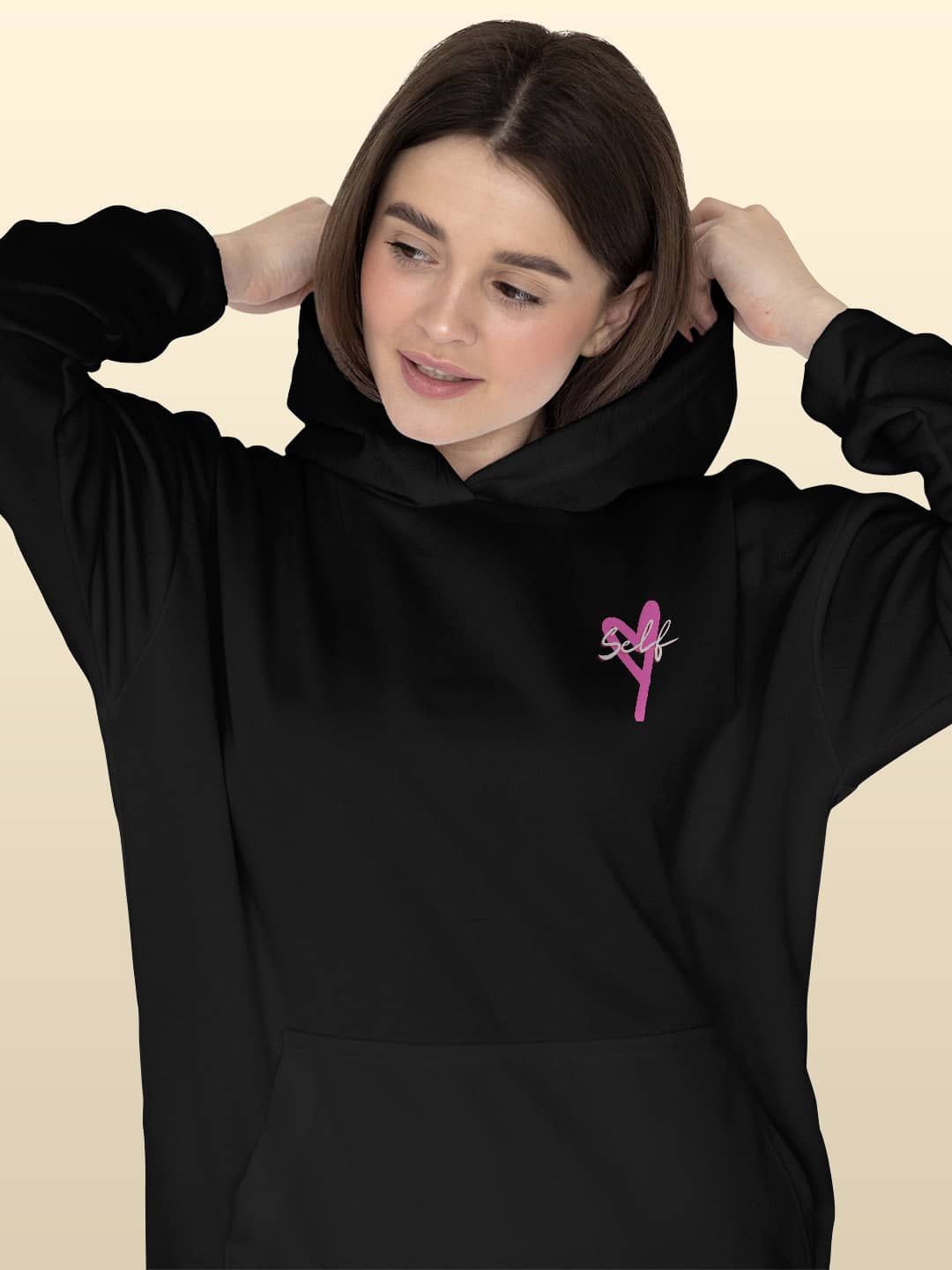 

macmerise Women Hooded Sweatshirt, Black