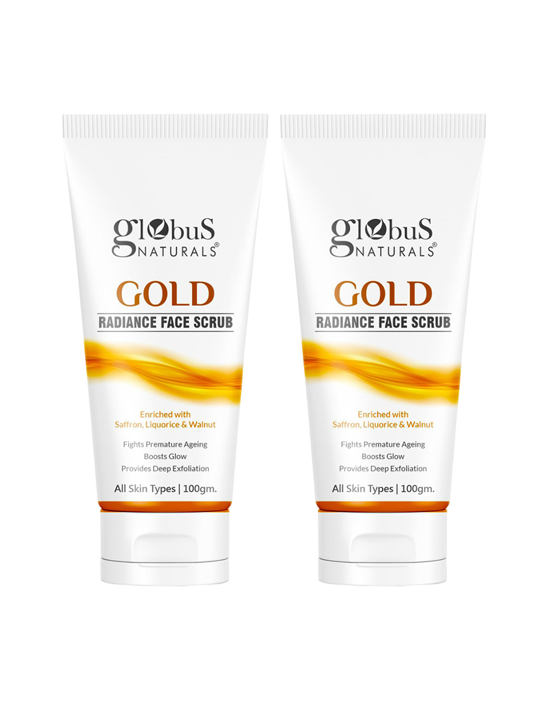 

Globus naturals Gold Set Of 2 Radiance Face Scrub - 100g Each, Na