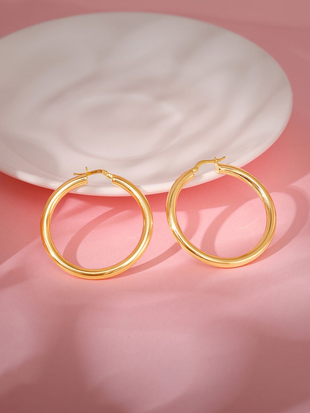 

GIVA 925 Silver Gold-Plated Contemporary Hoop Earrings