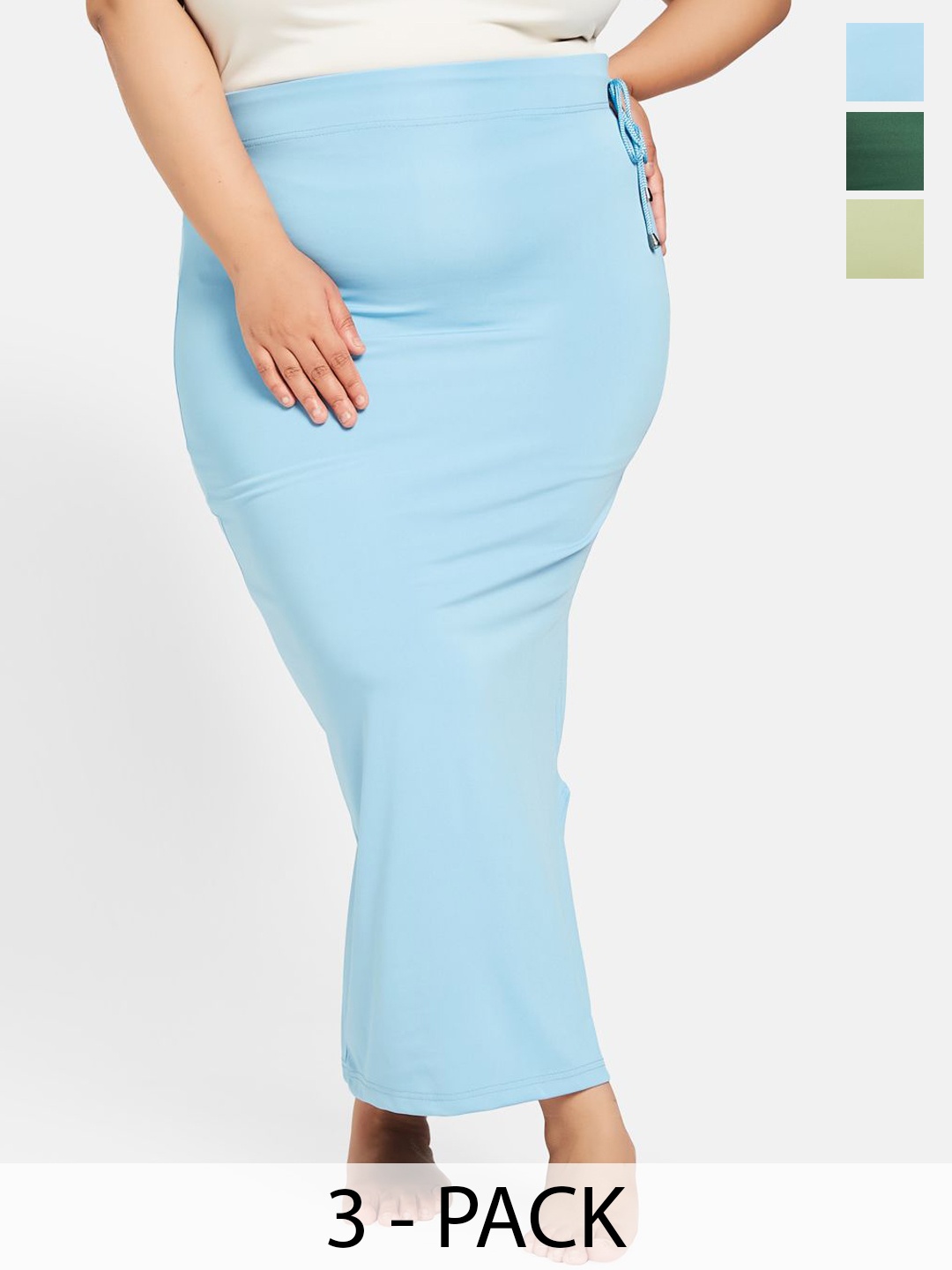 

Curves By ZeroKaata Pack Of 3 Plus Size Assorted Saree Shapewear
