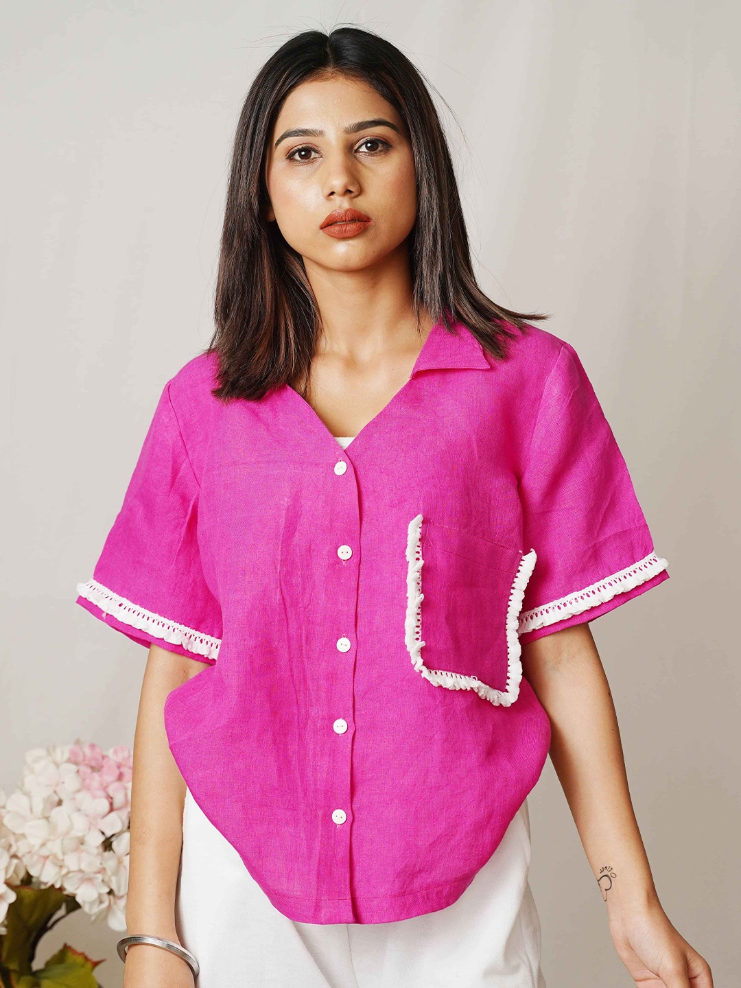 

SIDDHO HUM Women Opaque Casual Shirt, Pink