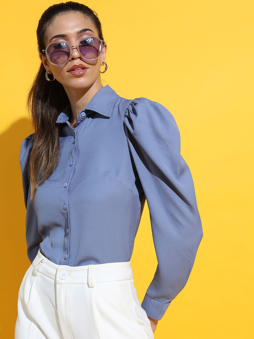 

Tokyo Talkies Shirt Style Top, Blue