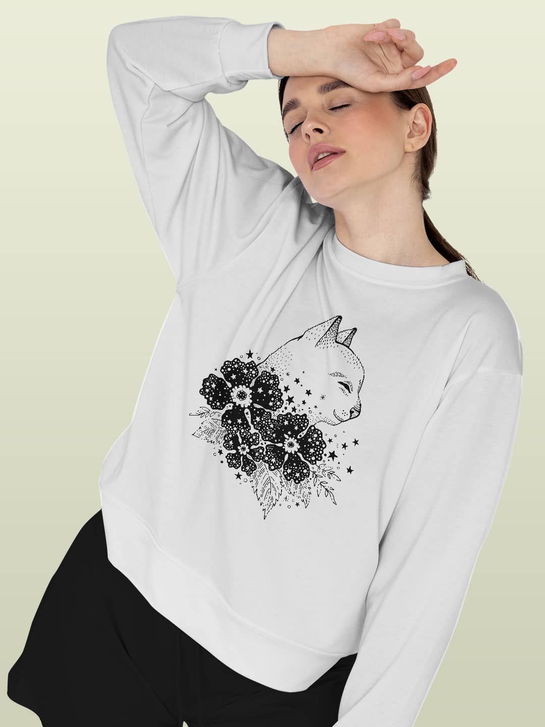 

macmerise Men Printed Sweatshirt, White