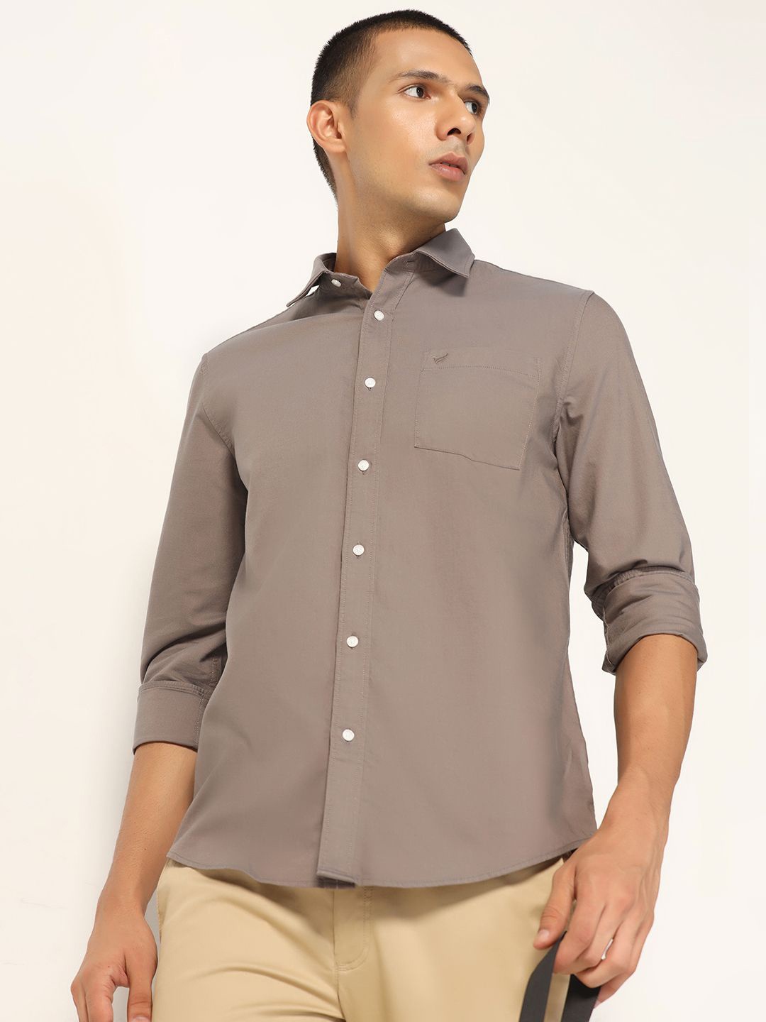 

Blackberrys Men Slim Fit Opaque Casual Shirt, Brown