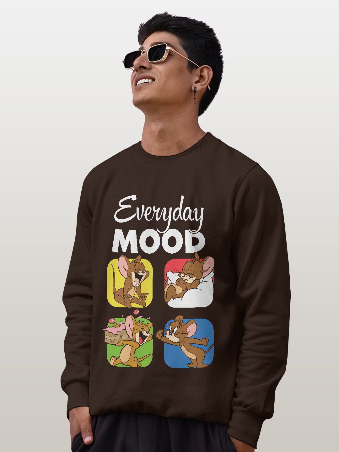 

macmerise Men Printed Sweatshirt, Brown