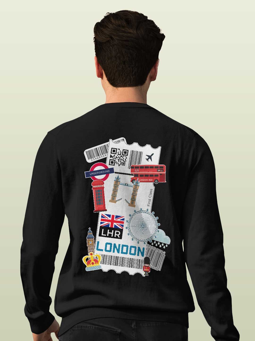 

macmerise Men Printed Sweatshirt, Black