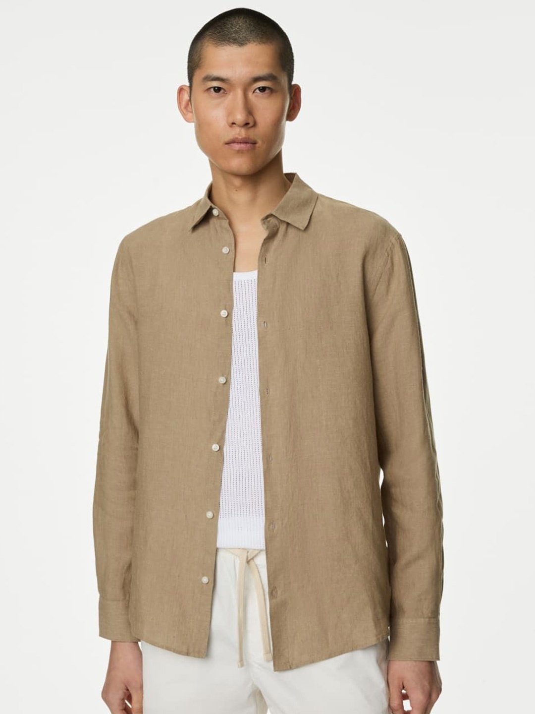 

Marks & Spencer Men Opaque Casual Shirt, Beige