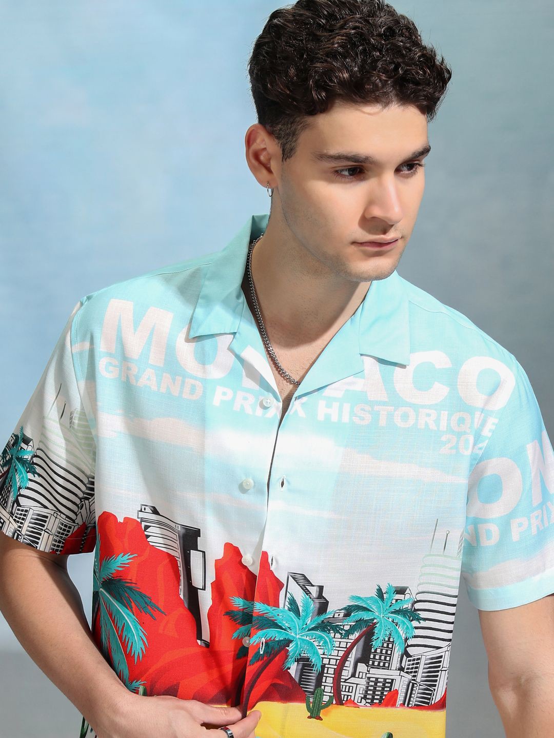 

HIGHLANDER Men Oversized Shirt, Blue