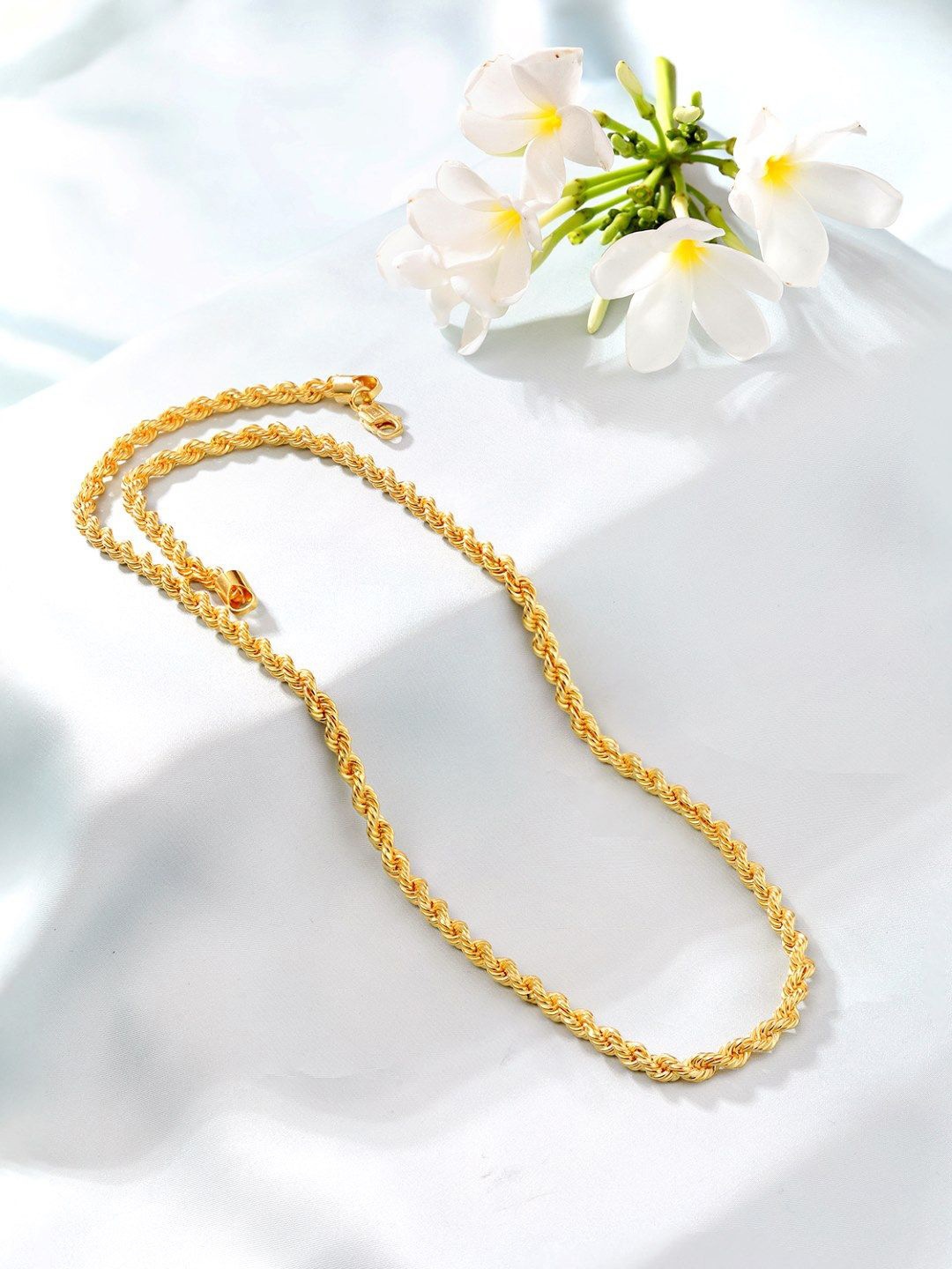 

Zavya Men 925 Sterling Silver Gold-Plated Twisted Rope Chain