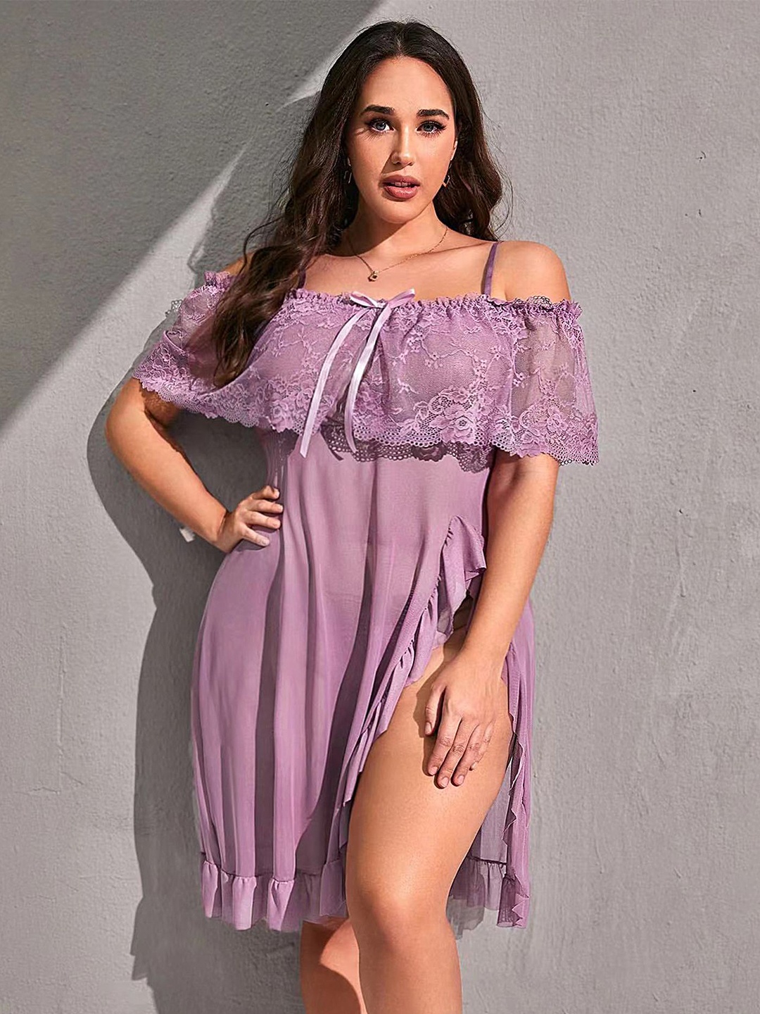 

LULU & SKY Plus Size Nightdress, Violet