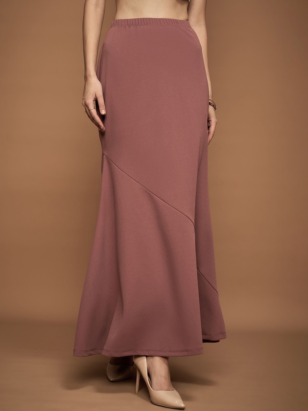 

URBANGRACE BY KASSUALLY Women Trumpet Flared Maxi Skirt, Pink