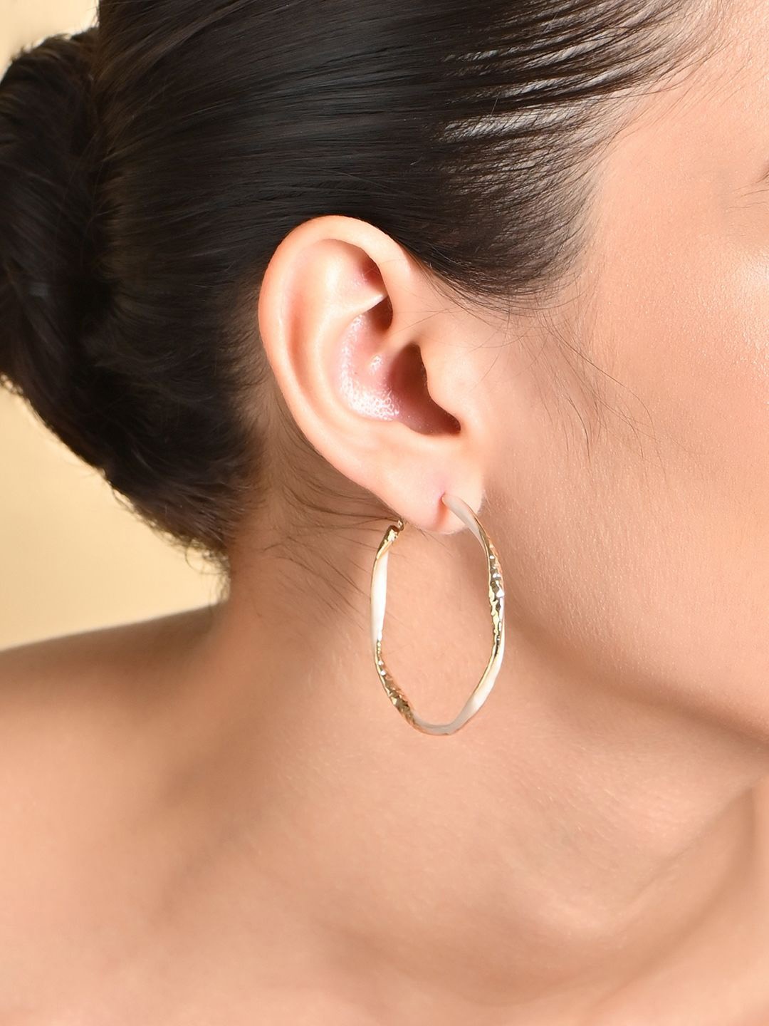 

ToniQ Gold-Plated Circular Hoop Earrings