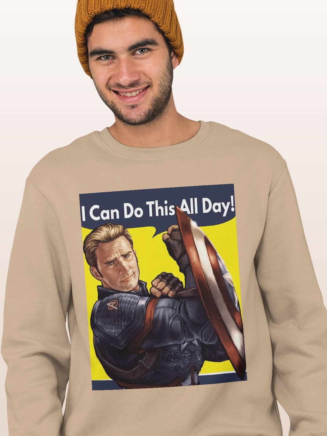 

macmerise Men Printed Sweatshirt, Beige