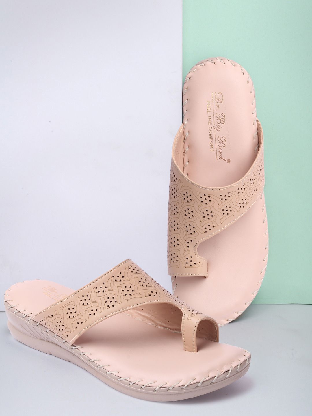 

BIG BIRD Women Comfort Sandals With Laser Cuts, Pink