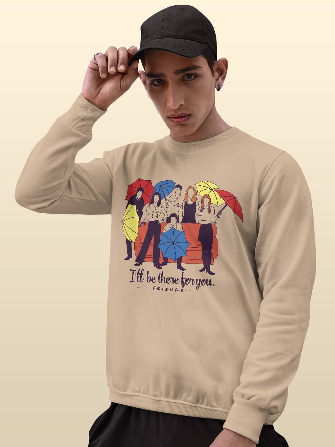 

macmerise Men Printed Sweatshirt, Beige