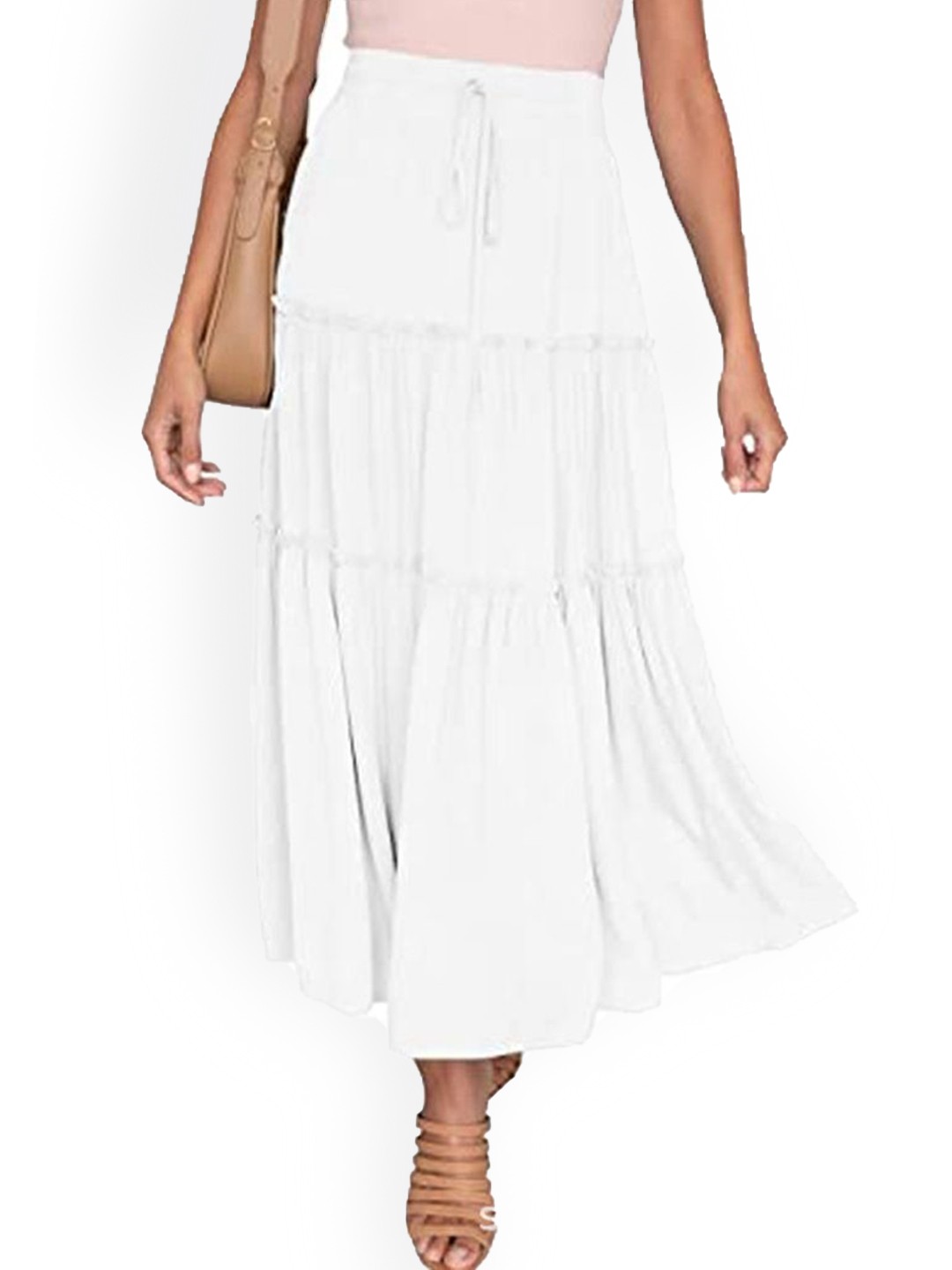 

StyleCast Women Flared Midi Skirt, White