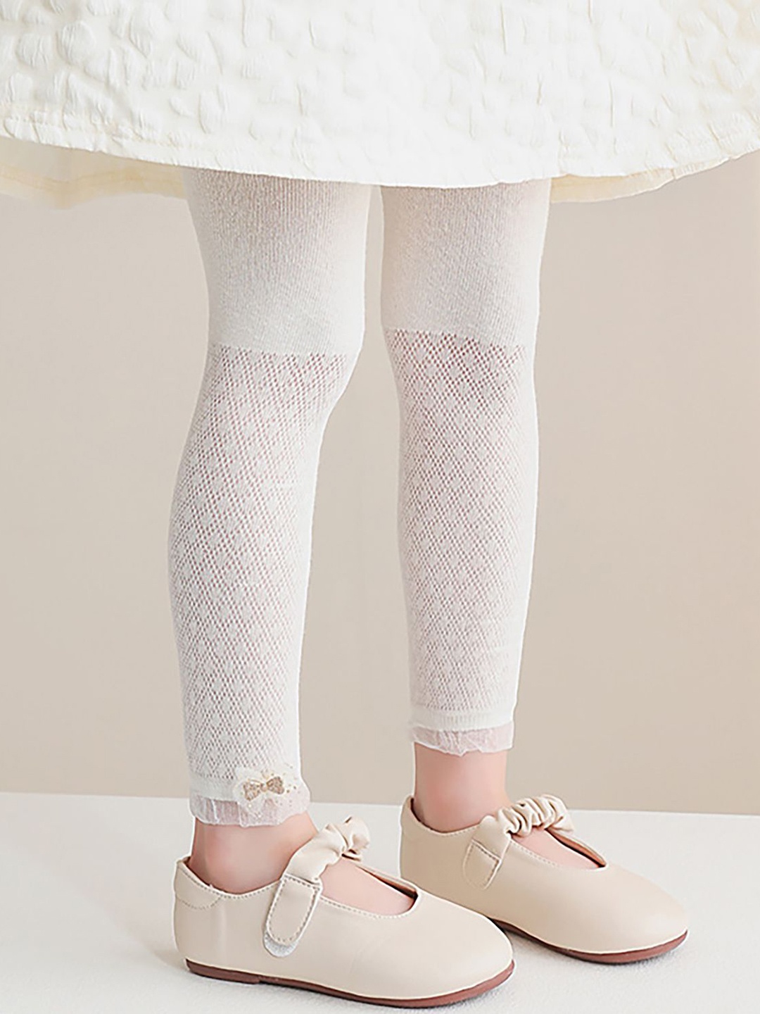 

SYGA Girls Self-Designed Cotton Pantyhose Leggings, White
